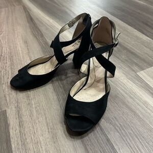 LifeStride Women Allison Open Toe High Heel Sandals Black Strappy Dress Shoe 11W